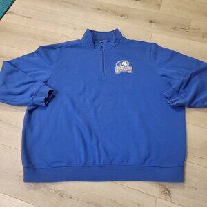 Mens Bakersfield Condors Blue Long Sleeve Embroider Polo Sweater Sz 4XL